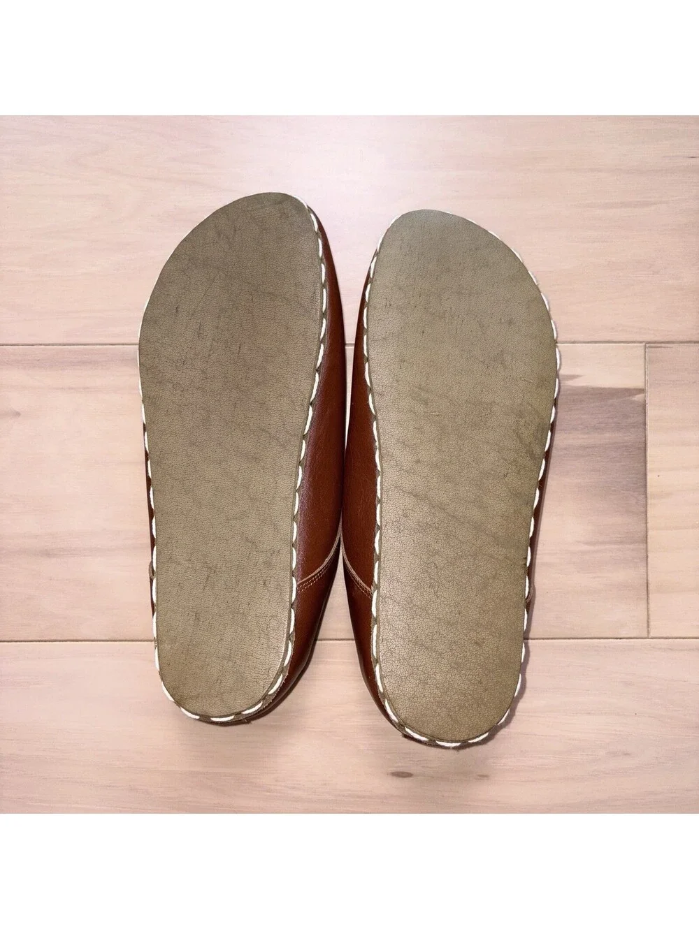 Aintap Handmade Leather Oxford Shoes Men’s Size 12 Brown Turkey Crepe Sole